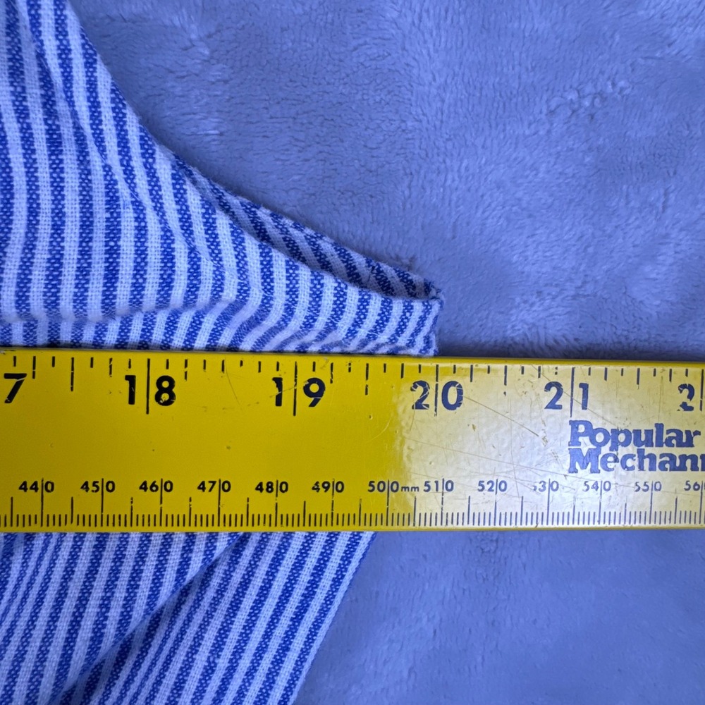 Talbots Blue White Striped Linen Cotton Maxi Dress Sleeveless Petite 10P ID4976 - Picture 3 of 8